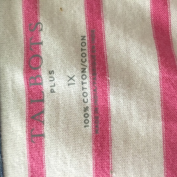 Talbots top, 100% cotton, three-quarter length Sleeves. 1X. NEW - Picture 4 of 4